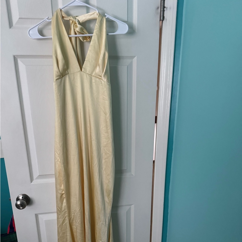 Windsor Yellow Satin Dress